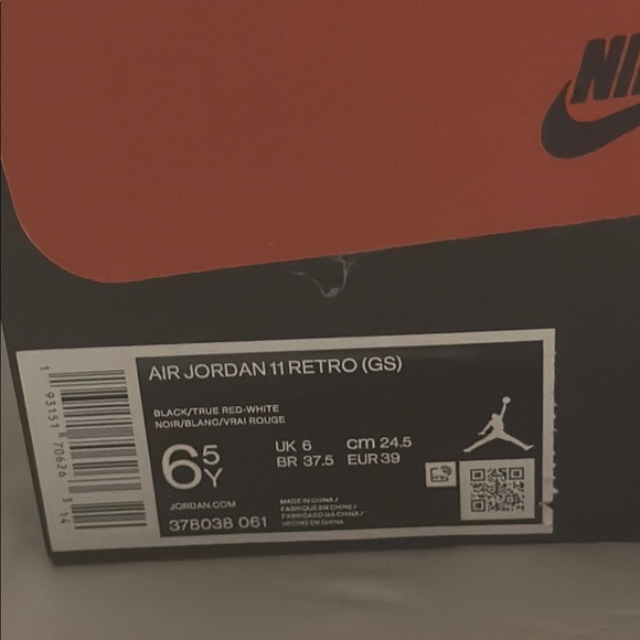 Air Jordan 11 Retro Black and Red Sneakers - Picture 2 of 7